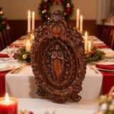 Hand-Carved Our Lady of Grace Wooden Icon: A Christian Symbol of Mary’s Devotion