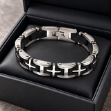 Men's Stainless Steel Cross Bracelet – Christian Faith Jewelry | Silver & Gold-Tone Options