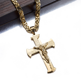 Titanium Steel Lord’s Prayer Crucifix Necklace