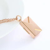 Openable Envelope “I Love You” Card Pendant Necklace - BGCOPPER