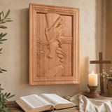 God's Redeeming Hand Beech Wood Carving Wall Decoration - product view