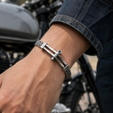 Minimalist Double‑Row Chain Bar Stainless Steel Bracelet