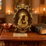 Mother Mary with Baby Jesus Wood Carving Decor