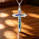 Abalone Shell Cross Necklace – Divine Protection & Celestial Beauty