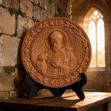 St. Francis of Assisi Patron Saint of Animals Religious Icon - Natural Wood Wall Decoration Hanging Souvenir