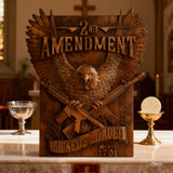 Handcrafted Solid Wood Wall Art - Commemorating the Second Amendment