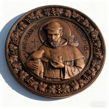 St. Francis of Assisi Patron Saint of Animals Religious Icon - Natural Wood Wall Decoration Hanging Souvenir