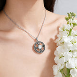 Celtic Knot Crystal Cross Wheel Necklace – Faith & Elegance Woven in Light