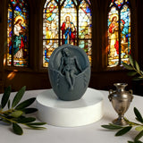 Oval Jesus Scented Candle: A Sacred Embrace of Resurrection & Devotion