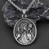 Titanium Steel Shepherd Jesus Christ with Lamb Christian Necklace - BGCOPPER