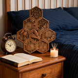 “Bee & Honeycomb” Hand-Carved Wood Wall Art – A Christian Symbol of Diligence & Divine Provision