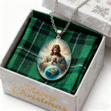 “Divine Jesus” Christian Necklace – A Symbol of Faith, Protection, and God’s Universal Love