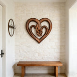 12-inch heart-shaped wood carving: carving time in the name of love