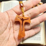 Wooden Medal Rosary with Cross