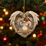 Nativity Scene Heart Angel Acrylic Ornament