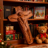 šÆļø Joan of Arc Cross Wood Carving ā Our Lady of Sorrows / Crucifix