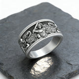 S925K Silver Archangel Michael Ring | Sacred Protection and Baroque Rococo Style Engravings