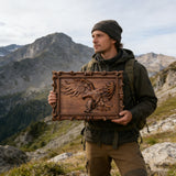 Hand-Carved Beech Wood Eagle Art: For the Bold & Spirited - side view