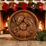 Holy Family Wooden Plaque: A Christian Symbol of Love, Faith, & Family