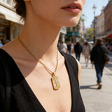 Sparkling Cross Pendant Necklace | Diamond-Set Stainless Steel Jewelry