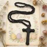 8mm Wooden Bead Rosary Necklace | Catholic Devotional Jewelry