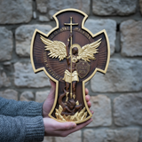 Archangel Michael Solid wood carving gift - Hand carved from a whole piece of wood