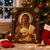 Sacred Heart Wood Carvings: Jesus & Mary, Handcrafted Tokens of Divine Love