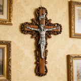 Silver painted version Ash wood Crucifix ,Jesus Christ, wooden Cross gift of love