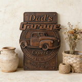 Dad's Garage Wooden Wall Sign: The Perfect Tribute to His Go-To Space