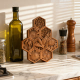 “Bee & Honeycomb” Hand-Carved Wood Wall Art – A Christian Symbol of Diligence & Divine Provision