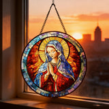 Our Lady Stained Glass Suncatcher: A Radiant Tribute to Mary