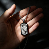 Water Ripple Texture Dog Tag Pendant Necklace