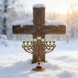 Jewish 9-Candle Menorah with Heart Details: Light, Heritage, and Warmth