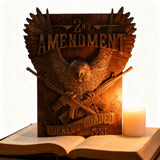 Handcrafted Solid Wood Wall Art - Commemorating the Second Amendment