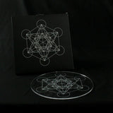 Large Acrylic Meditation Platform Metatron's Cube Disc - Decor Gift - BGCOPPER