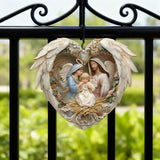 Nativity Scene Heart Angel Acrylic Ornament