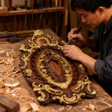 Hand-Carved Our Lady of Grace Wooden Icon: A Christian Symbol of Mary’s Devotion