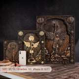 Bgcopper Archangel Michael Square Wooden Icon Religious Gifts - Best Wood Carving Wall Decor - BGCOPPER