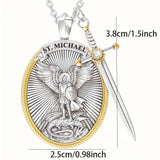 The Protection Amulet of St. Michael Archangel with a Sword Pendant Necklace - BGCOPPER