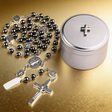 Black Onyx Rosary Necklace: A Bold Token of Devotion for Prayer & Daily Wear