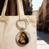 “Our Lady & Child” Stained Glass Style Keychain – A Daily Reminder of Maternal Grace