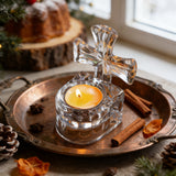 Cross Glass Candle Holder: Light Wrapped in Sacred Symbolism