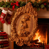 Holzfarbe Drei Heilige Herzen der Heiligen Familie Wandbehang Kunstwerk Personalisiertes religiöses Geschenk