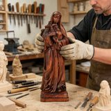 Saints Teresa Round Wooden Art Jewelry