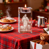 Jesus Crystal Engraved Candle Holder: Light & Faith in One