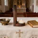 Archangel Michael Hand-Carved Beech Wood Candle Holder: A Sanctuary of Faith