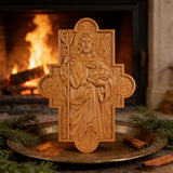 God's Shepherd religious gift Wooden carved chrirstian wall art