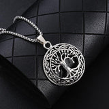 Tree of Life Necklace Pendant Stainless Steel Protection Lucky Talisman Celtic Jewelry for Men Women - BGCOPPER