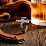 Crucifixion of Jesus S925K Silver Cross Ring