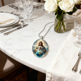 “Divine Jesus” Christian Necklace – A Symbol of Faith, Protection, and God’s Universal Love
